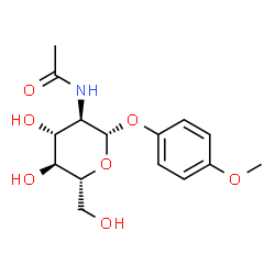 ChemSpider 2D Image | 4-Methoxyphenyl 2-acetamido-2-deoxy-beta-D-glucopyranoside | C15H21NO7