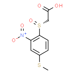 ChemSpider 2D Image | {(R)-[4-(Methylsulfanyl)-2-nitrophenyl]sulfinyl}acetic acid | C9H9NO5S2