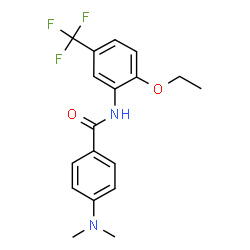 ChemSpider 2D Image | 4-(Dimethylamino)-N-[2-ethoxy-5-(trifluoromethyl)phenyl]benzamide | C18H19F3N2O2