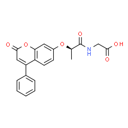 ChemSpider 2D Image | N-{(2R)-2-[(2-Oxo-4-phenyl-2H-chromen-7-yl)oxy]propanoyl}glycine | C20H17NO6