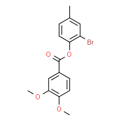 ChemSpider 2D Image | 2-Bromo-4-methylphenyl 3,4-dimethoxybenzoate | C16H15BrO4