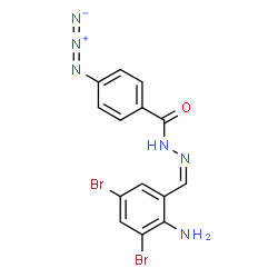 ChemSpider 2D Image | N'-[(Z)-(2-Amino-3,5-dibromophenyl)methylene]-4-azidobenzohydrazide | C14H10Br2N6O