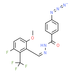 ChemSpider 2D Image | 4-Azido-N'-{(Z)-[3-fluoro-6-methoxy-2-(trifluoromethyl)phenyl]methylene}benzohydrazide | C16H11F4N5O2