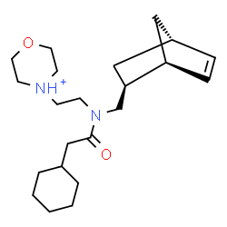 ChemSpider 2D Image | 4-(2-{[(1S,2S,4S)-Bicyclo[2.2.1]hept-5-en-2-ylmethyl](cyclohexylacetyl)amino}ethyl)morpholin-4-ium | C22H37N2O2