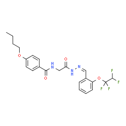ChemSpider 2D Image | 4-Butoxy-N-(2-oxo-2-{(2Z)-2-[2-(1,1,2,2-tetrafluoroethoxy)benzylidene]hydrazino}ethyl)benzamide (non-preferred name) | C22H23F4N3O4