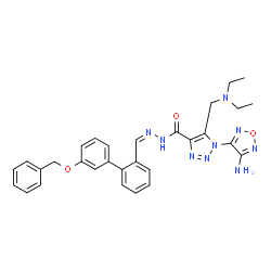 ChemSpider 2D Image | 1-(4-Amino-1,2,5-oxadiazol-3-yl)-N'-{(Z)-[3'-(benzyloxy)-2-biphenylyl]methylene}-5-[(diethylamino)methyl]-1H-1,2,3-triazole-4-carbohydrazide | C30H31N9O3
