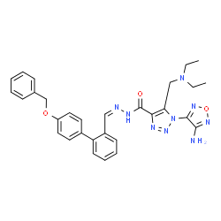 ChemSpider 2D Image | 1-(4-Amino-1,2,5-oxadiazol-3-yl)-N'-{(Z)-[4'-(benzyloxy)-2-biphenylyl]methylene}-5-[(diethylamino)methyl]-1H-1,2,3-triazole-4-carbohydrazide | C30H31N9O3