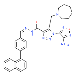 ChemSpider 2D Image | 1-(4-Amino-1,2,5-oxadiazol-3-yl)-5-(1-azepanylmethyl)-N'-{(Z)-[4-(1-naphthyl)phenyl]methylene}-1H-1,2,3-triazole-4-carbohydrazide | C29H29N9O2