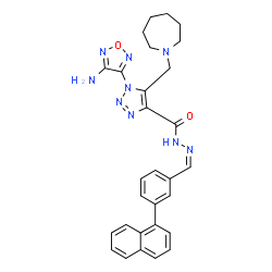 ChemSpider 2D Image | 1-(4-Amino-1,2,5-oxadiazol-3-yl)-5-(1-azepanylmethyl)-N'-{(Z)-[3-(1-naphthyl)phenyl]methylene}-1H-1,2,3-triazole-4-carbohydrazide | C29H29N9O2