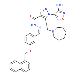 ChemSpider 2D Image | 1-(4-Amino-1,2,5-oxadiazol-3-yl)-5-(1-azepanylmethyl)-N'-{(Z)-[3-(1-naphthylmethoxy)phenyl]methylene}-1H-1,2,3-triazole-4-carbohydrazide | C30H31N9O3
