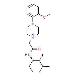 ChemSpider 2D Image | 1-(2-{[(1S,2R,3S)-2,3-Dimethylcyclohexyl]amino}-2-oxoethyl)-4-(2-methoxyphenyl)piperazin-1-ium | C21H34N3O2