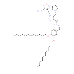 ChemSpider 2D Image | 1-(4-Amino-1,2,5-oxadiazol-3-yl)-N'-{(Z)-[3,4-bis(dodecyloxy)phenyl]methylene}-5-(1-pyrrolidinylmethyl)-1H-1,2,3-triazole-4-carbohydrazide | C41H67N9O4