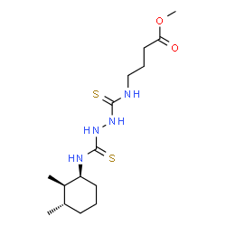 ChemSpider 2D Image | Methyl 4-{[(2-{[(1S,2R,3S)-2,3-dimethylcyclohexyl]carbamothioyl}hydrazino)carbonothioyl]amino}butanoate | C15H28N4O2S2