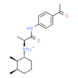 ChemSpider 2D Image | (1R,2R,3R)-N-{(2S)-1-[(4-Acetylphenyl)amino]-1-oxo-2-propanyl}-2,3-dimethylcyclohexanaminium | C19H29N2O2