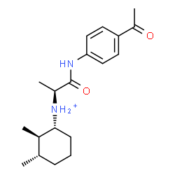 ChemSpider 2D Image | (1R,2R,3S)-N-{(2S)-1-[(4-Acetylphenyl)amino]-1-oxo-2-propanyl}-2,3-dimethylcyclohexanaminium | C19H29N2O2