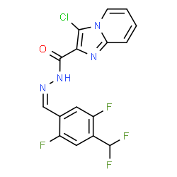 ChemSpider 2D Image | 3-Chloro-N'-{(Z)-[4-(difluoromethyl)-2,5-difluorophenyl]methylene}imidazo[1,2-a]pyridine-2-carbohydrazide | C16H9ClF4N4O