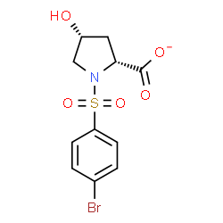 ChemSpider 2D Image | (2R,4R)-1-[(4-Bromophenyl)sulfonyl]-4-hydroxy-2-pyrrolidinecarboxylate | C11H11BrNO5S