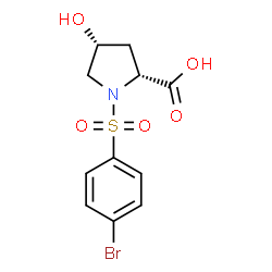 ChemSpider 2D Image | (4R)-1-[(4-Bromophenyl)sulfonyl]-4-hydroxy-D-proline | C11H12BrNO5S