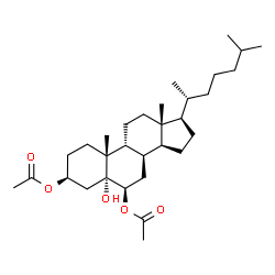 ChemSpider 2D Image | (3beta,5alpha,6beta,8alpha,9beta)-5-Hydroxycholestane-3,6-diyl diacetate | C31H52O5