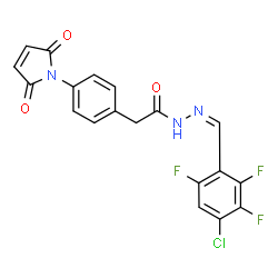 ChemSpider 2D Image | N'-[(Z)-(4-Chloro-2,3,6-trifluorophenyl)methylene]-2-[4-(2,5-dioxo-2,5-dihydro-1H-pyrrol-1-yl)phenyl]acetohydrazide | C19H11ClF3N3O3