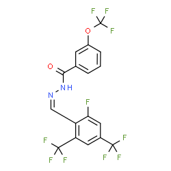 ChemSpider 2D Image | N'-{(Z)-[2-Fluoro-4,6-bis(trifluoromethyl)phenyl]methylene}-3-(trifluoromethoxy)benzohydrazide | C17H8F10N2O2