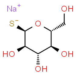 ChemSpider 2D Image | Sodium (2R,3R,4S,5S,6R)-3,4,5-trihydroxy-6-(hydroxymethyl)tetrahydro-2H-pyran-2-thiolate | C6H11NaO5S