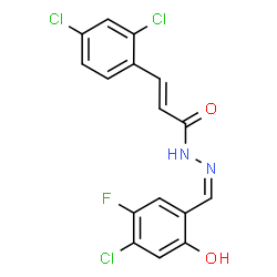 ChemSpider 2D Image | (2E)-N'-[(Z)-(4-Chloro-5-fluoro-2-hydroxyphenyl)methylene]-3-(2,4-dichlorophenyl)acrylohydrazide | C16H10Cl3FN2O2
