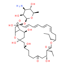 ChemSpider 2D Image | (1R,3S,9R,10S,13S,23R,26R,27S)-23-[(3-Amino-3,6-dideoxy-beta-D-mannopyranosyl)oxy]-10-ethyl-1,3,9,27-tetrahydroxy-7,11-dioxo-13-propyl-12,29-dioxabicyclo[23.3.1]nonacosa-15,17,19,21-tetraene-26-carbox
ylic acid | C39H61NO14