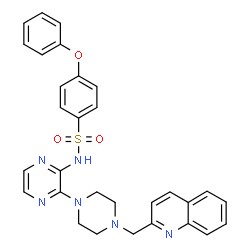 ChemSpider 2D Image | 4-Phenoxy-N-{3-[4-(2-quinolinylmethyl)-1-piperazinyl]-2-pyrazinyl}benzenesulfonamide | C30H28N6O3S