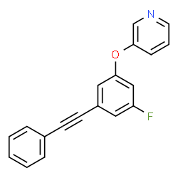 ChemSpider 2D Image | 3-[3-Fluoro-5-(phenylethynyl)phenoxy]pyridine | C19H12FNO