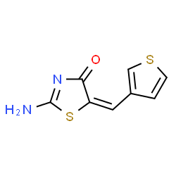 ChemSpider 2D Image | 4-thiazolidinone, 2-imino-5-(3-thienylmethylene)-, (5E)- | C8H6N2OS2