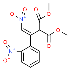 ChemSpider 2D Image | Dimethyl [(E)-2-nitro-1-(2-nitrophenyl)vinyl]malonate | C13H12N2O8