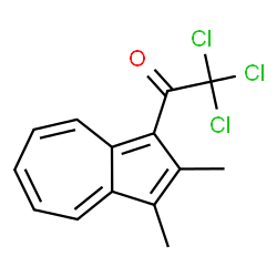 ChemSpider 2D Image | 2,2,2-Trichloro-1-(2,3-dimethyl-1-azulenyl)ethanone | C14H11Cl3O