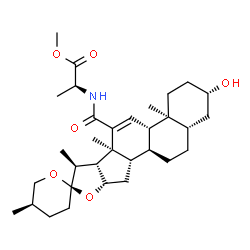 ChemSpider 2D Image | Methyl N-{[(3beta,5alpha,25R)-3-hydroxyspirost-11-en-12-yl]carbonyl}-L-alaninate | C32H49NO6