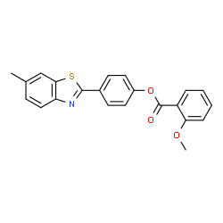 ChemSpider 2D Image | 4-(6-Methyl-1,3-benzothiazol-2-yl)phenyl 2-methoxybenzoate | C22H17NO3S