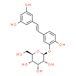 ChemSpider 2D Image | 5-[(E)-2-(3,5-Dihydroxyphenyl)vinyl]-2-hydroxyphenyl beta-D-allopyranoside | C20H22O9