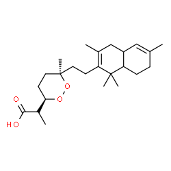 ChemSpider 2D Image | (2S)-2-{(3R,6R)-6-Methyl-6-[2-(1,1,3,6-tetramethyl-1,4,4a,7,8,8a-hexahydro-2-naphthalenyl)ethyl]-1,2-dioxan-3-yl}propanoic acid | C24H38O4