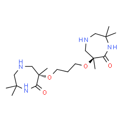 ChemSpider 2D Image | (6S,6'S)-6,6'-[1,3-Propanediylbis(oxy)]bis(3,3,6-trimethyl-1,4-diazepan-5-one) | C19H36N4O4