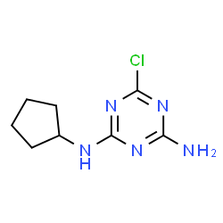 ChemSpider 2D Image | 6-Chloro-N-cyclopentyl-1,3,5-triazine-2,4-diamine | C8H12ClN5