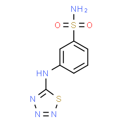 ChemSpider 2D Image | 3-(1,2,3,4-Thiatriazol-5-ylamino)benzenesulfonamide | C7H7N5O2S2