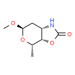 ChemSpider 2D Image | (3aS,4S,6R,7aS)-6-Methoxy-4-methylhexahydro-2H-pyrano[4,3-d][1,3]oxazol-2-one | C8H13NO4