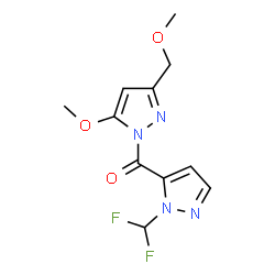 ChemSpider 2D Image | [1-(Difluoromethyl)-1H-pyrazol-5-yl][5-methoxy-3-(methoxymethyl)-1H-pyrazol-1-yl]methanone | C11H12F2N4O3