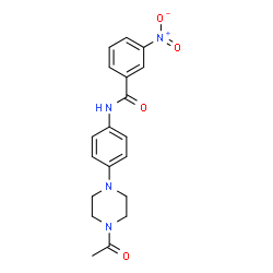 ChemSpider 2D Image | N-[4-(4-Acetyl-1-piperazinyl)phenyl]-3-nitrobenzamide | C19H20N4O4