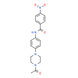 ChemSpider 2D Image | N-[4-(4-Acetyl-1-piperazinyl)phenyl]-4-nitrobenzamide | C19H20N4O4