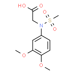 ChemSpider 2D Image | N-(3,4-Dimethoxyphenyl)-N-(methylsulfonyl)glycine | C11H15NO6S