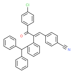 ChemSpider 2D Image | 4-{(1E)-3-(4-Chlorophenyl)-2-[2-(diphenylmethyl)phenyl]-3-oxo-1-propen-1-yl}benzonitrile | C35H24ClNO