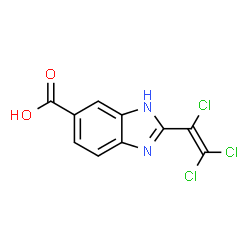 ChemSpider 2D Image | 2-(Trichlorovinyl)-1H-benzimidazole-6-carboxylic acid | C10H5Cl3N2O2