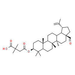 ChemSpider 2D Image | 2,2-Dimethyl-4-oxo-4-{[(3beta,5xi,9xi,13xi,18xi)-28-oxolup-20(29)-en-3-yl]oxy}butanoic acid | C36H56O5