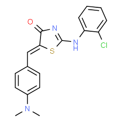 ChemSpider 2D Image | 2-(2-Chloro-phenylimino)-5-(4-dimethylamino-benzylidene)-thiazolidin-4-one | C18H16ClN3OS