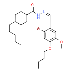 ChemSpider 2D Image | N'-[(Z)-(2-Bromo-4-butoxy-5-methoxyphenyl)methylene]-4-pentylcyclohexanecarbohydrazide | C24H37BrN2O3